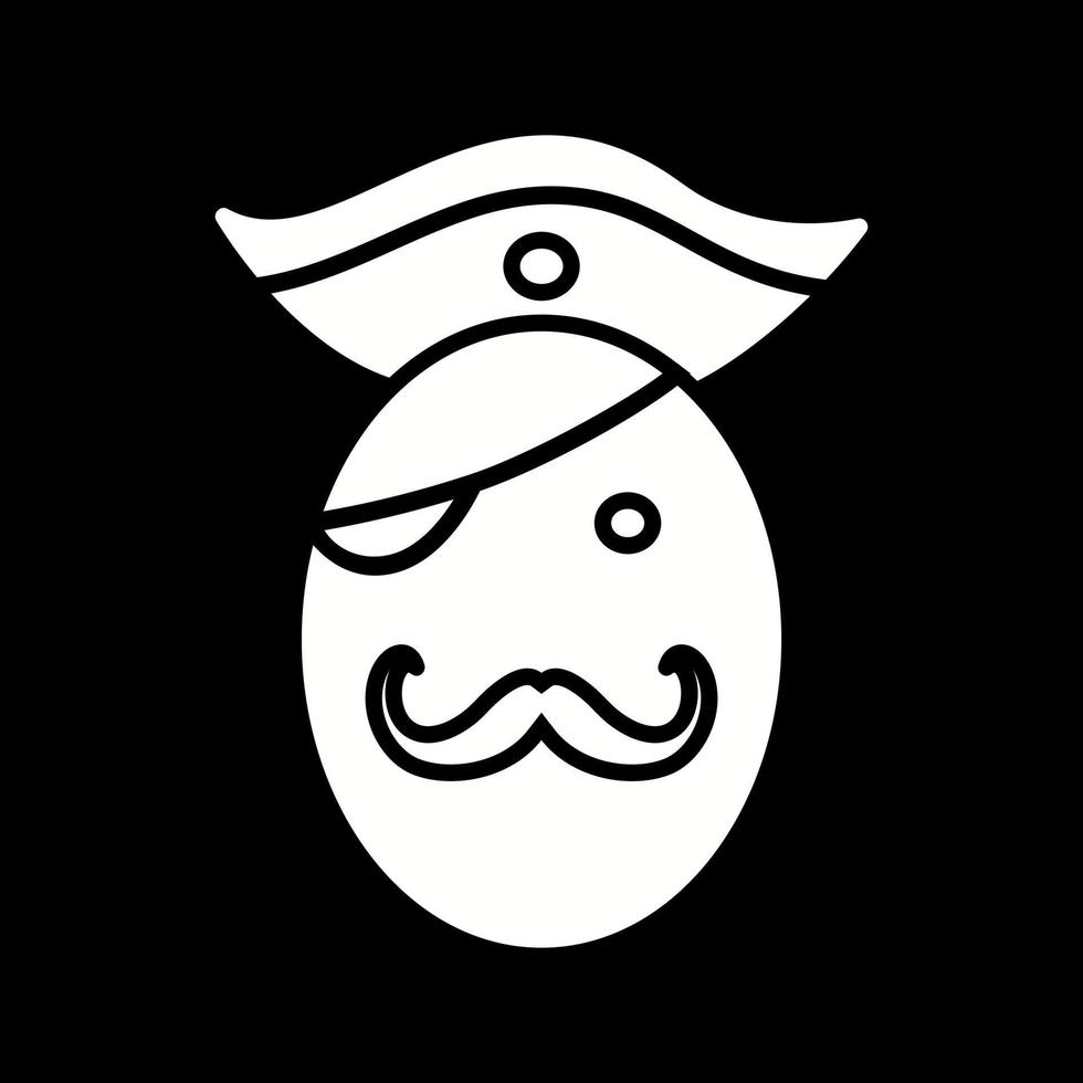 pirata en icono de vector de sombrero