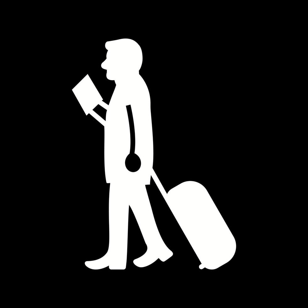 Walking with Luggage Vector Icon