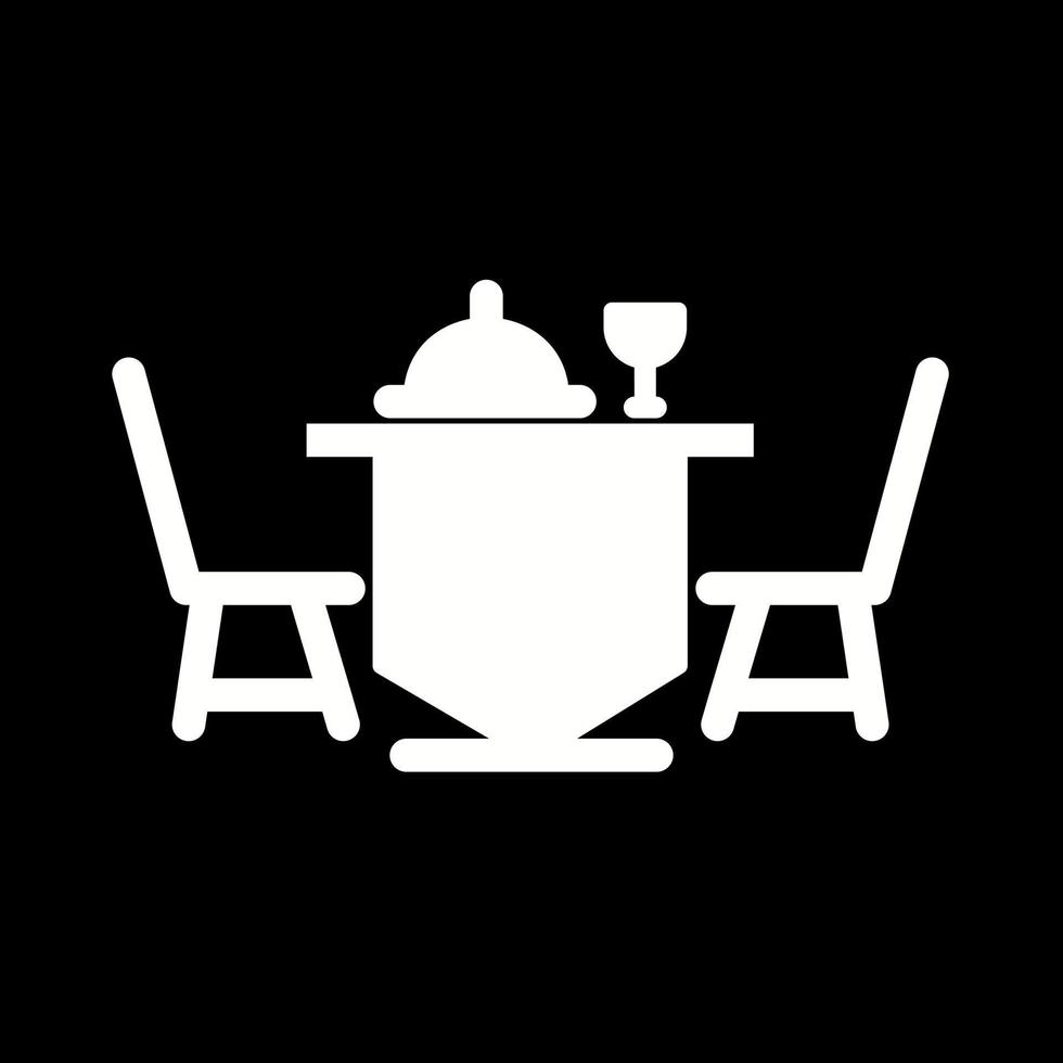 icono de vector de mesa de cena