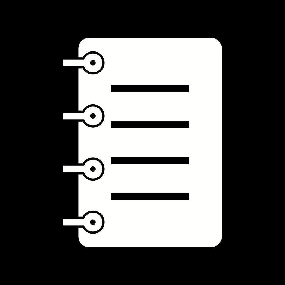 Unique Diary Vector Glyph Icon