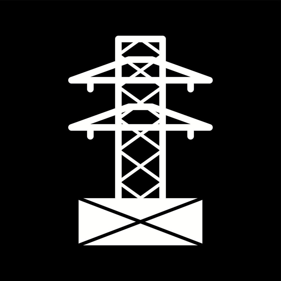 Unique Electricity Tower Vector Glyph Icon