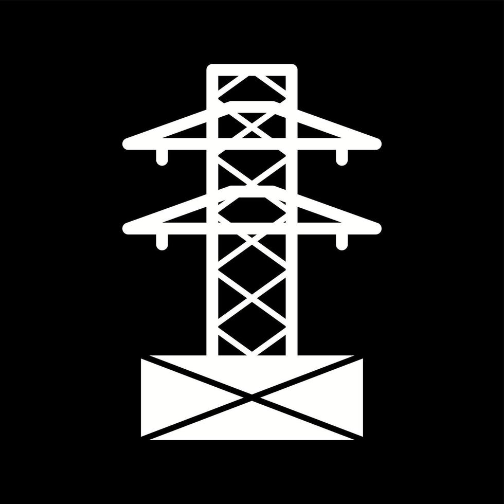 icono de glifo de vector de torre de electricidad único