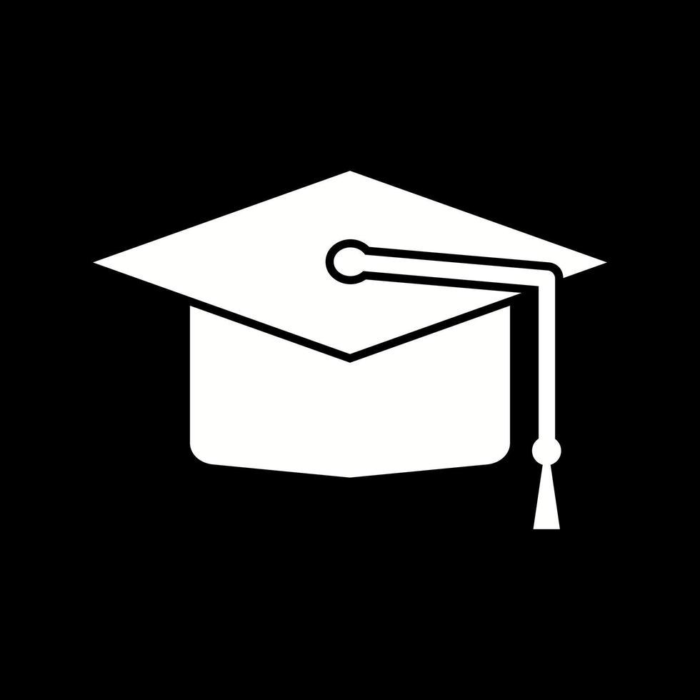 Beautiful Graduation Cap Glyph Vector Icon