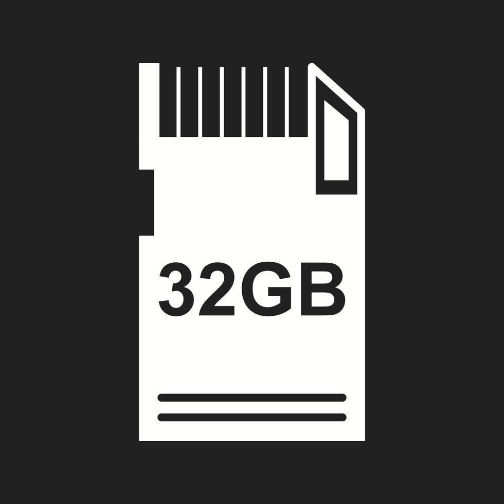 Beautiful SD card Vector Glyph icon