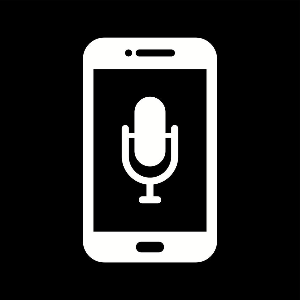 Unique Microphone Vector Glyph Icon