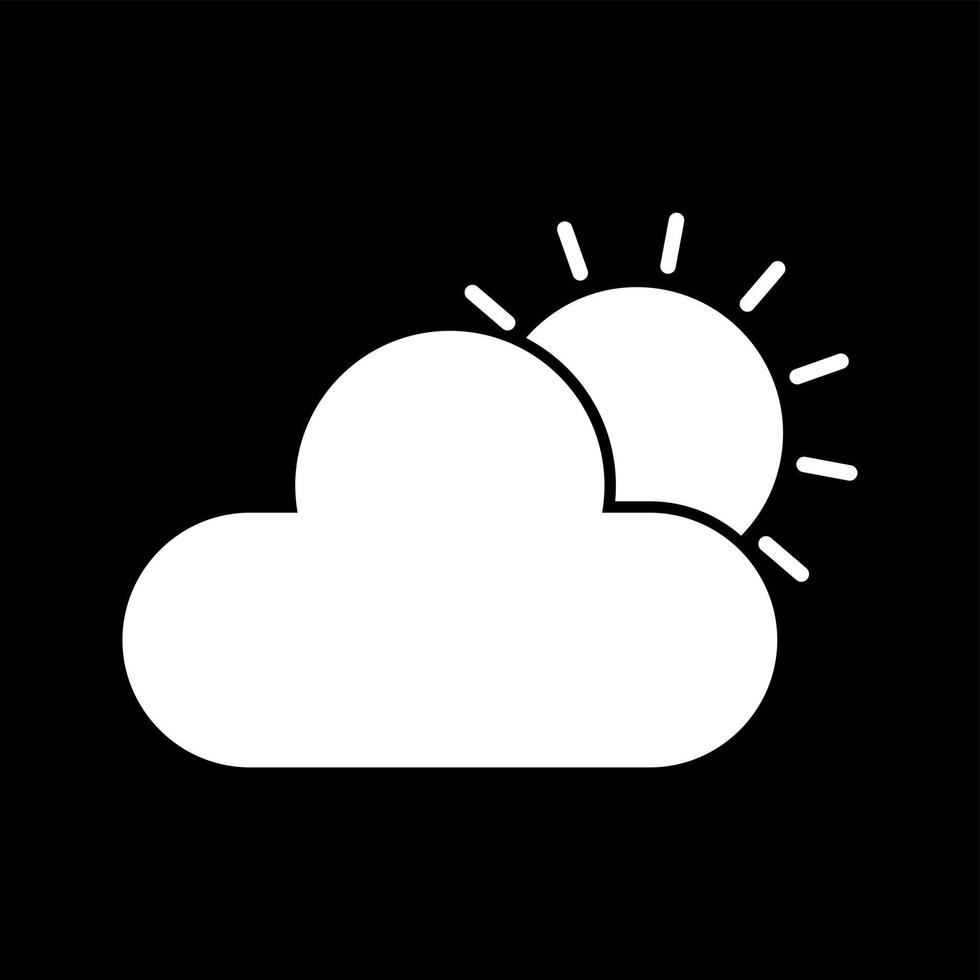 Unique Sun and Cloud Vector Glyph Icon