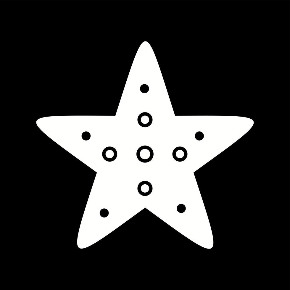 icono de glifo de vector de estrella de mar único