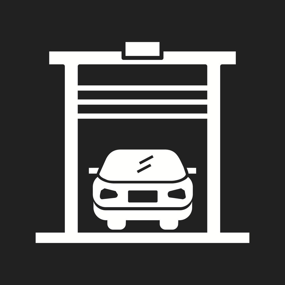 Beautiful Car in garage Vector Glyph Icon