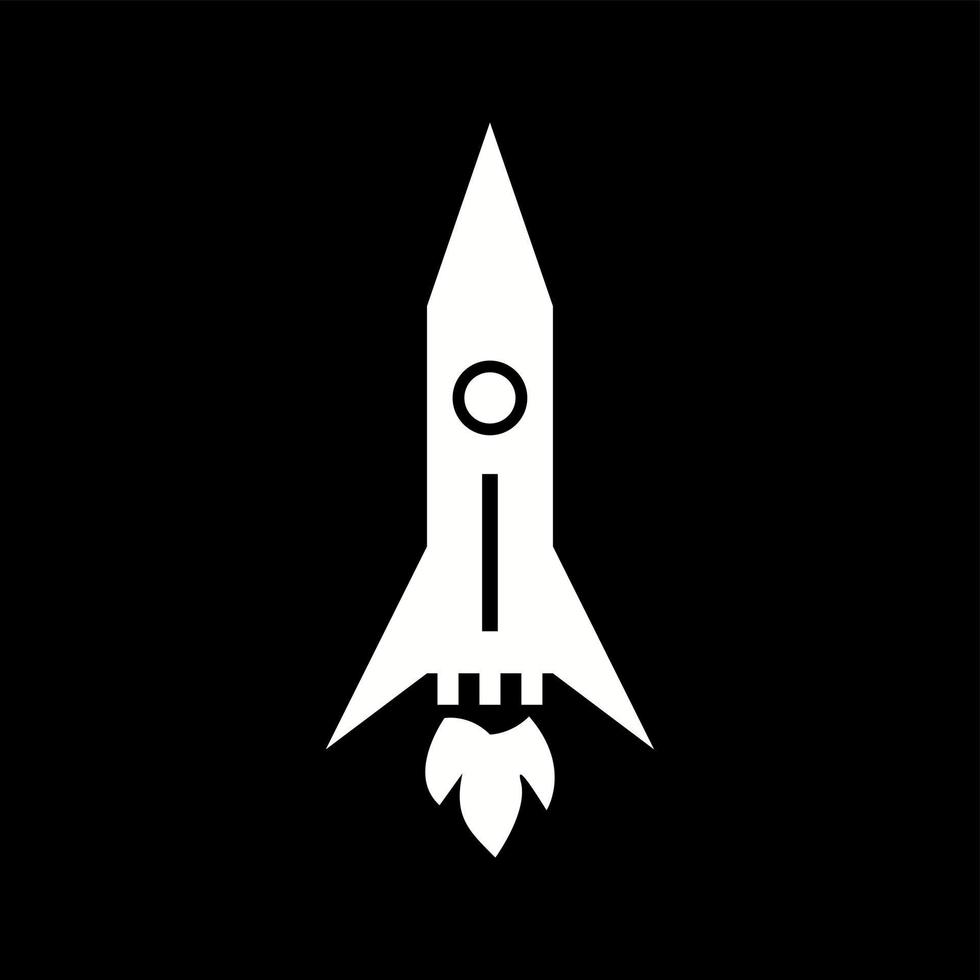 Unique Rocket Vector Glyph Icon