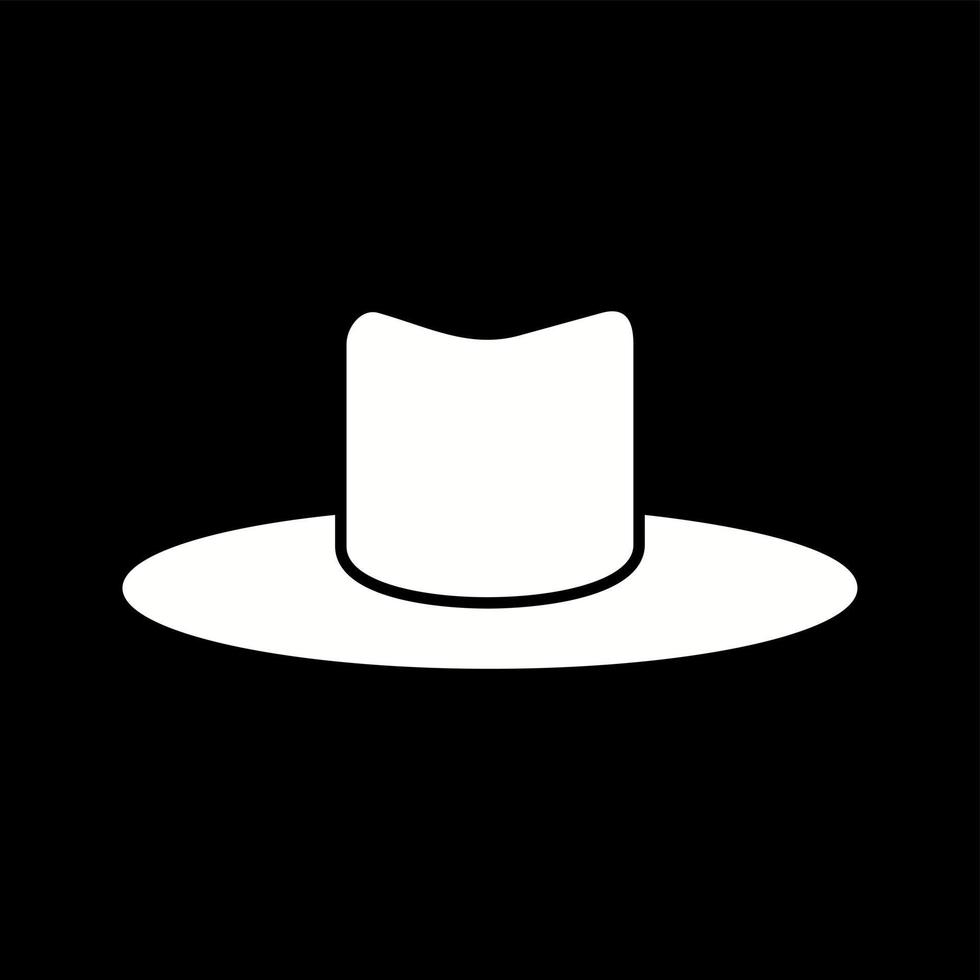 icono de glifo de vector de sombrero único i