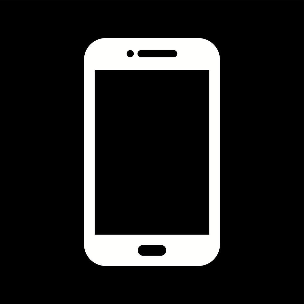 icono de glifo de vector de teléfono celular único