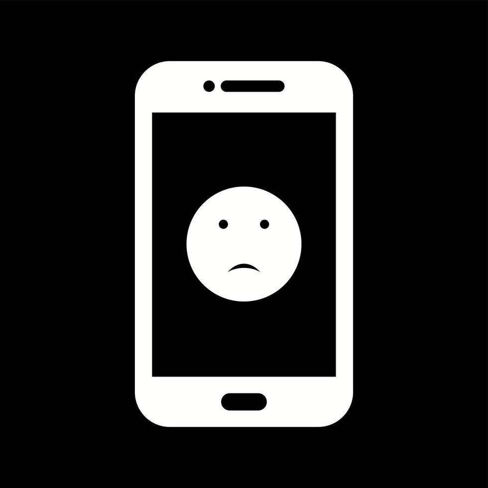 Unique Sad Face Vector Glyph Icon