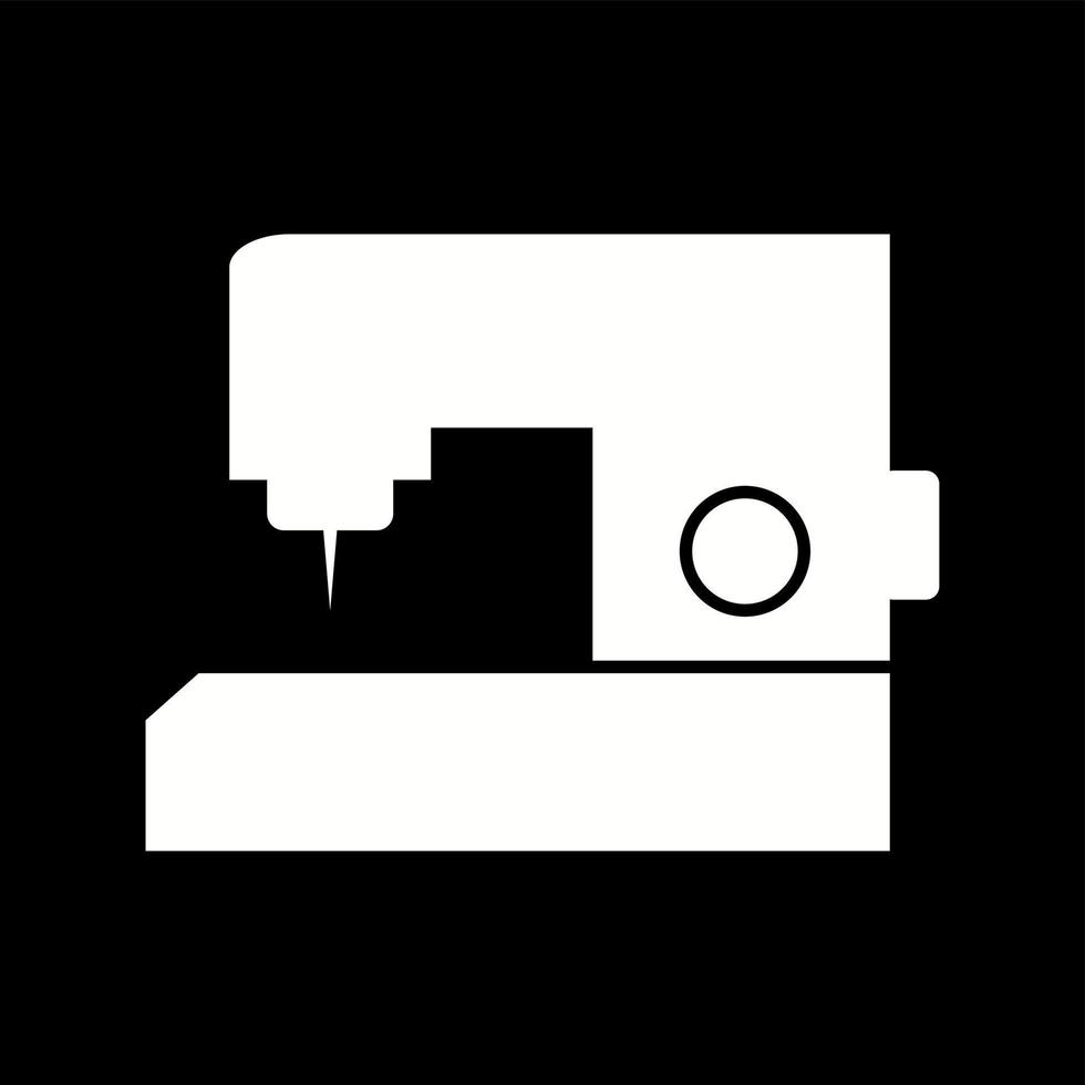 Unique Sewing Machine Vector Glyph Icon