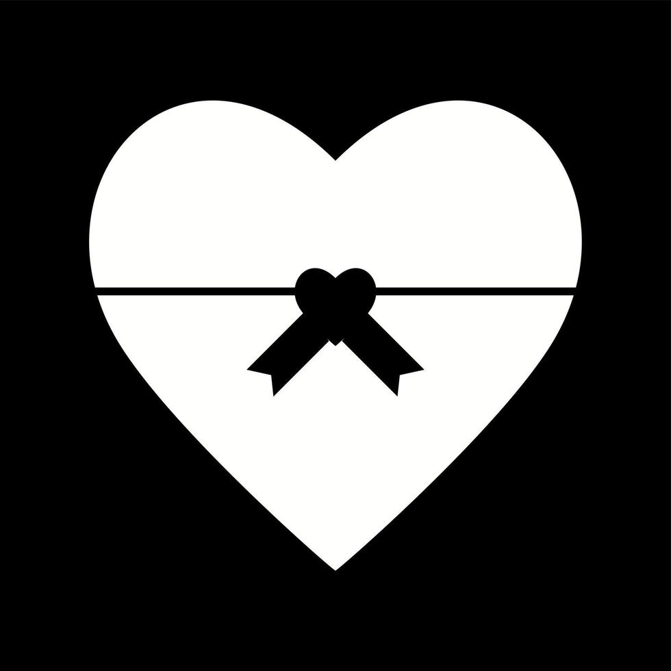 Unique Heart Shaped Gift Vector Glyph Icon