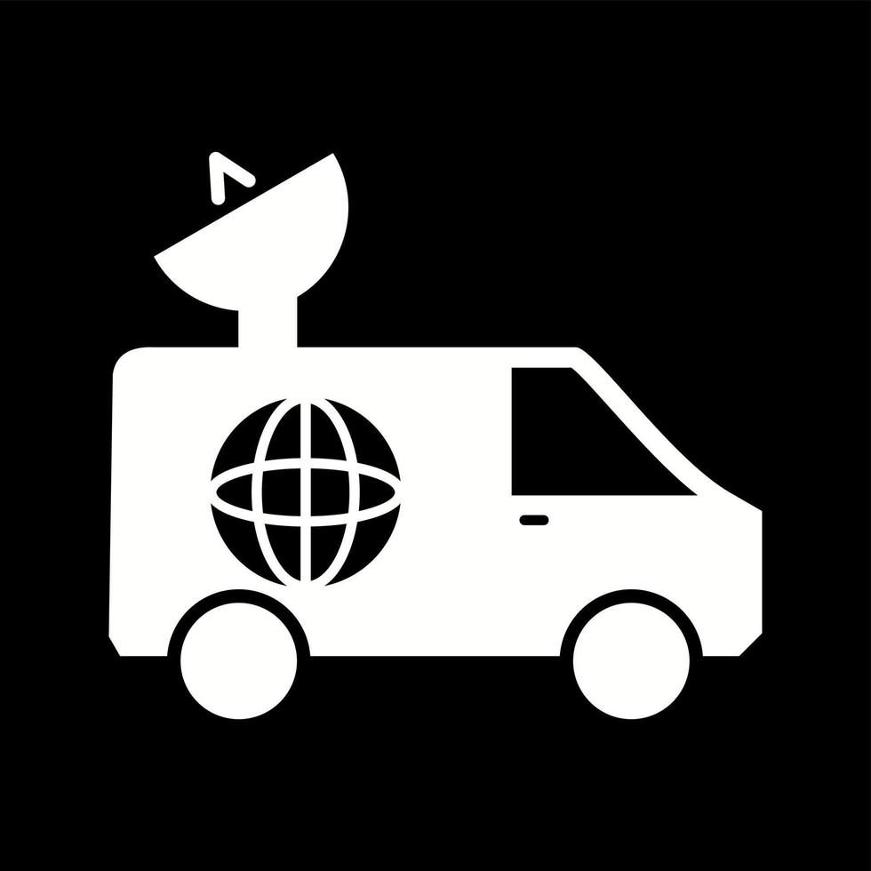 Unique News Van Vector Glyph Icon