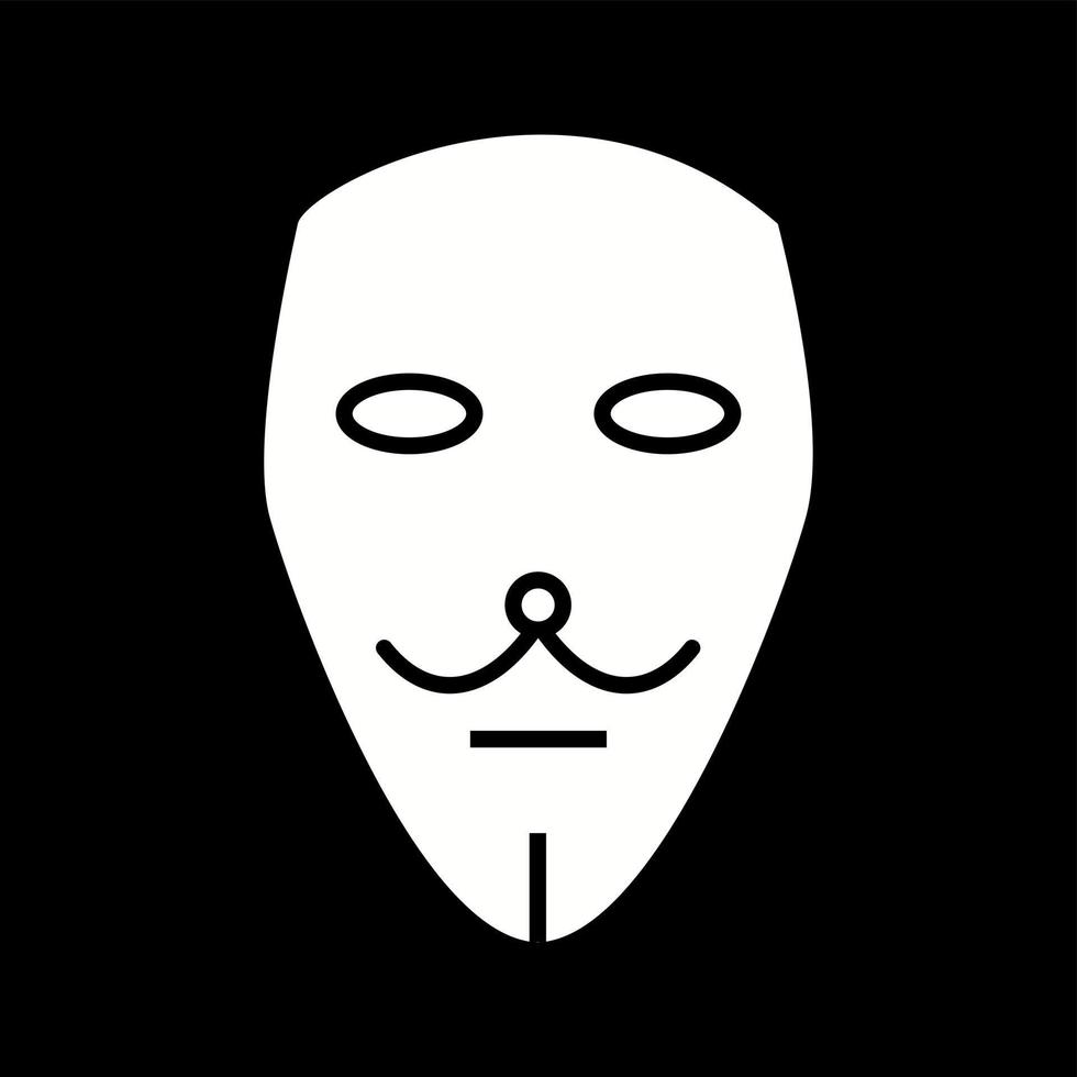 Unique Two Masks Vector Glyph Icon