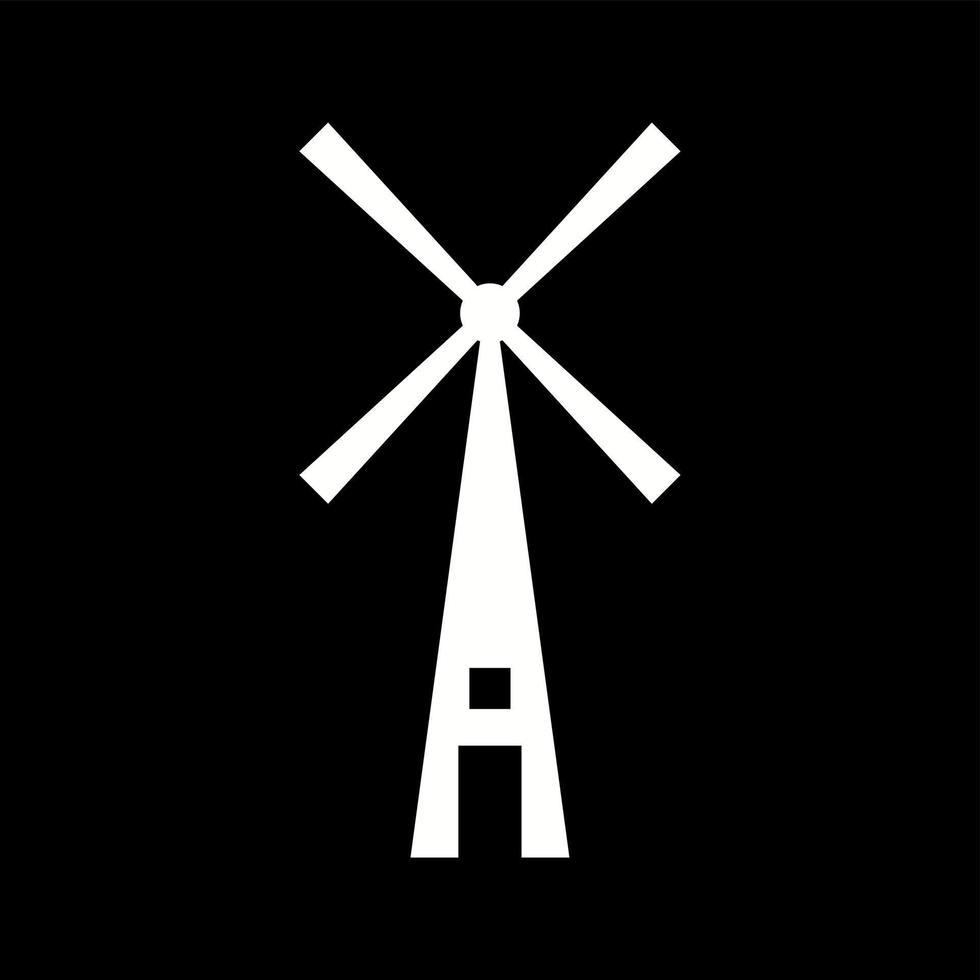 Unique Windmill Vector Glyph Icon