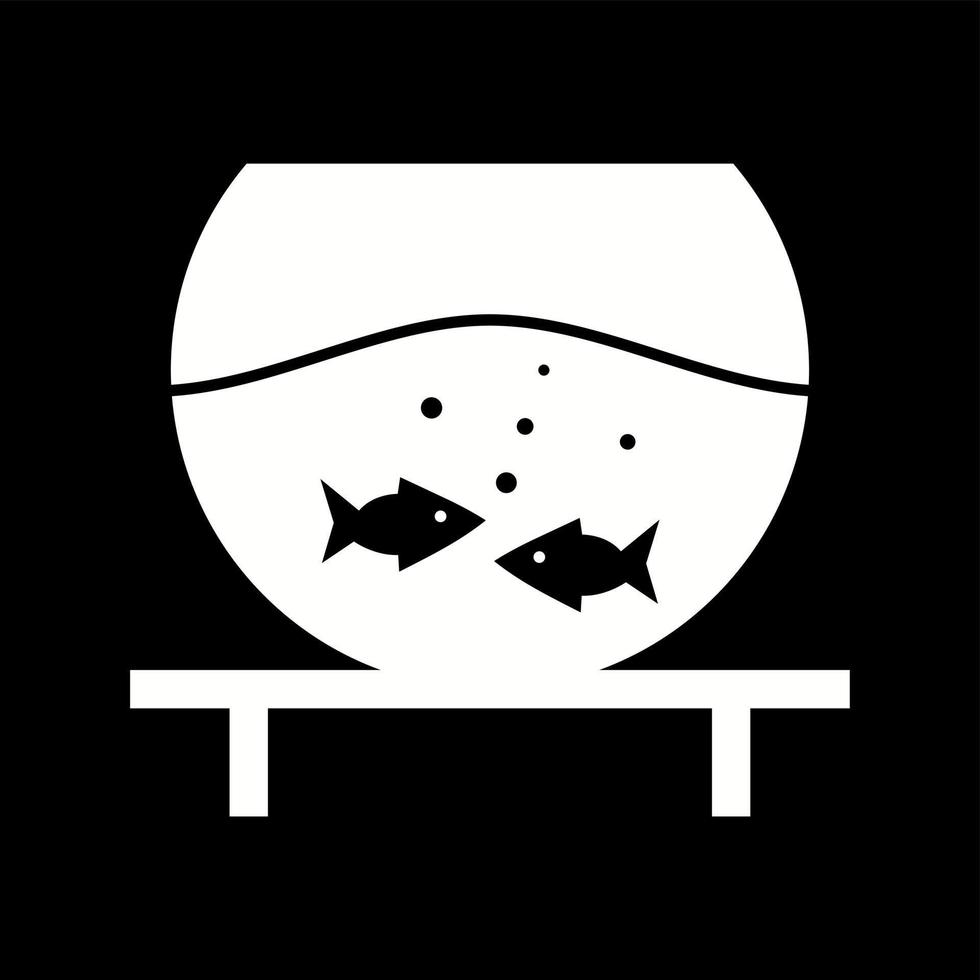 Unique Fish Bowl Vector Glyph Icon