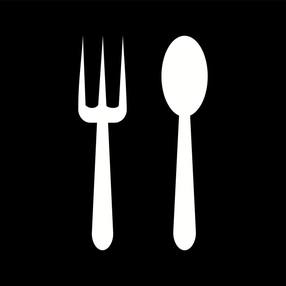 Unique Spoon And Fork Vector Glyph Icon