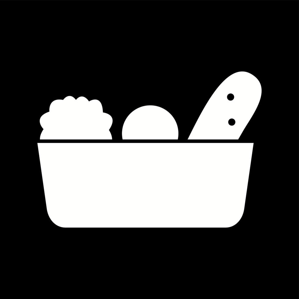 Unique Vegetable Basket Vector Glyph Icon