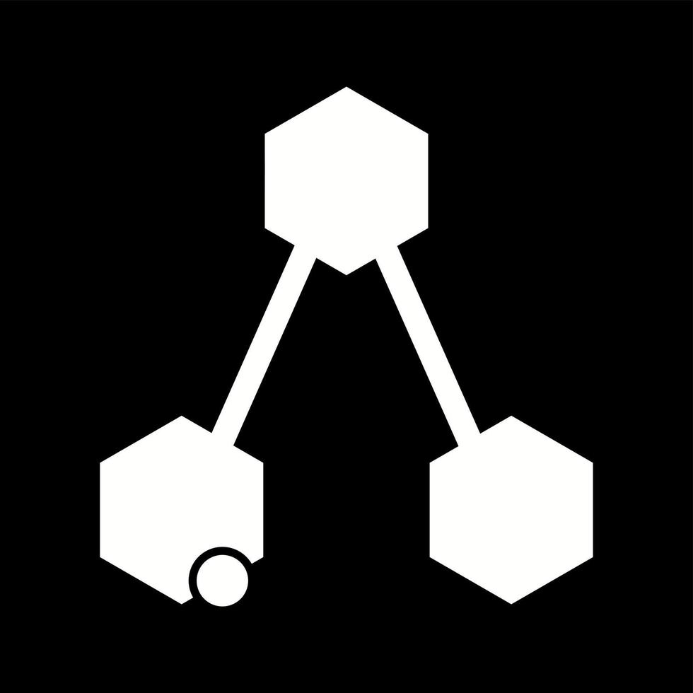 Unique Chemical Structure II Vector Glyph Icon