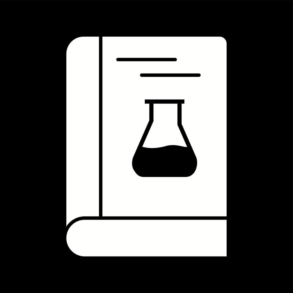 icono de glifo de vector de libro de química único