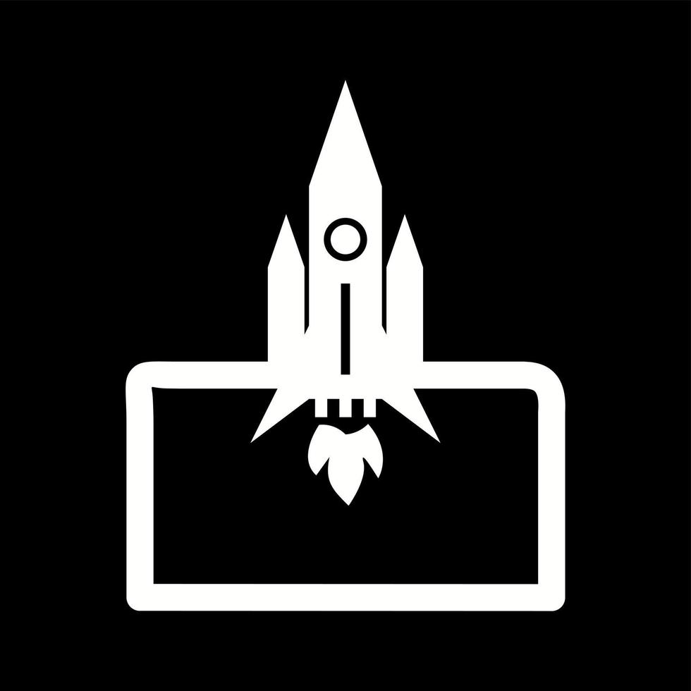 Unique Rocket Launched Vector Glyph Icon