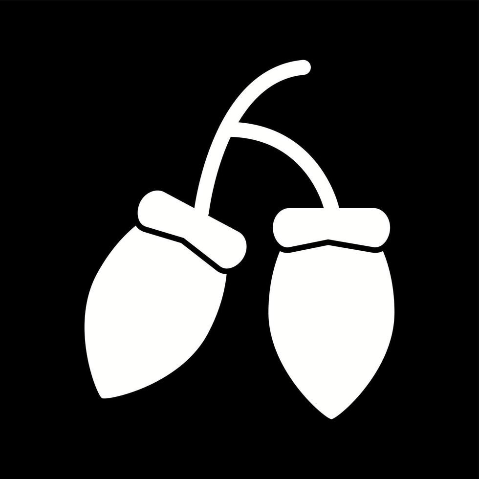Unique Acorns Vector Glyph Icon