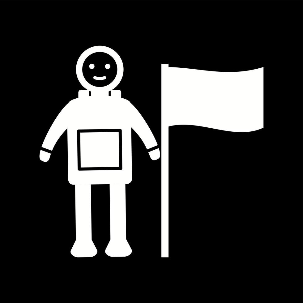 hombre único con icono de glifo de vector de bandera
