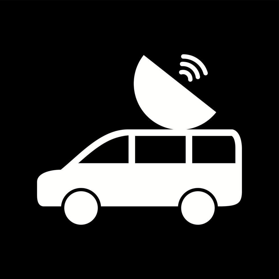 Unique Satellite Car Vector Glyph Icon