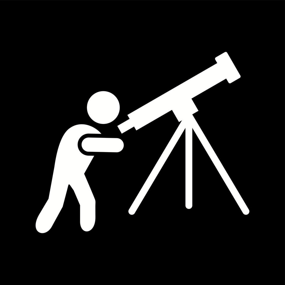 icono de glifo de vector de telescopio de ajuste único