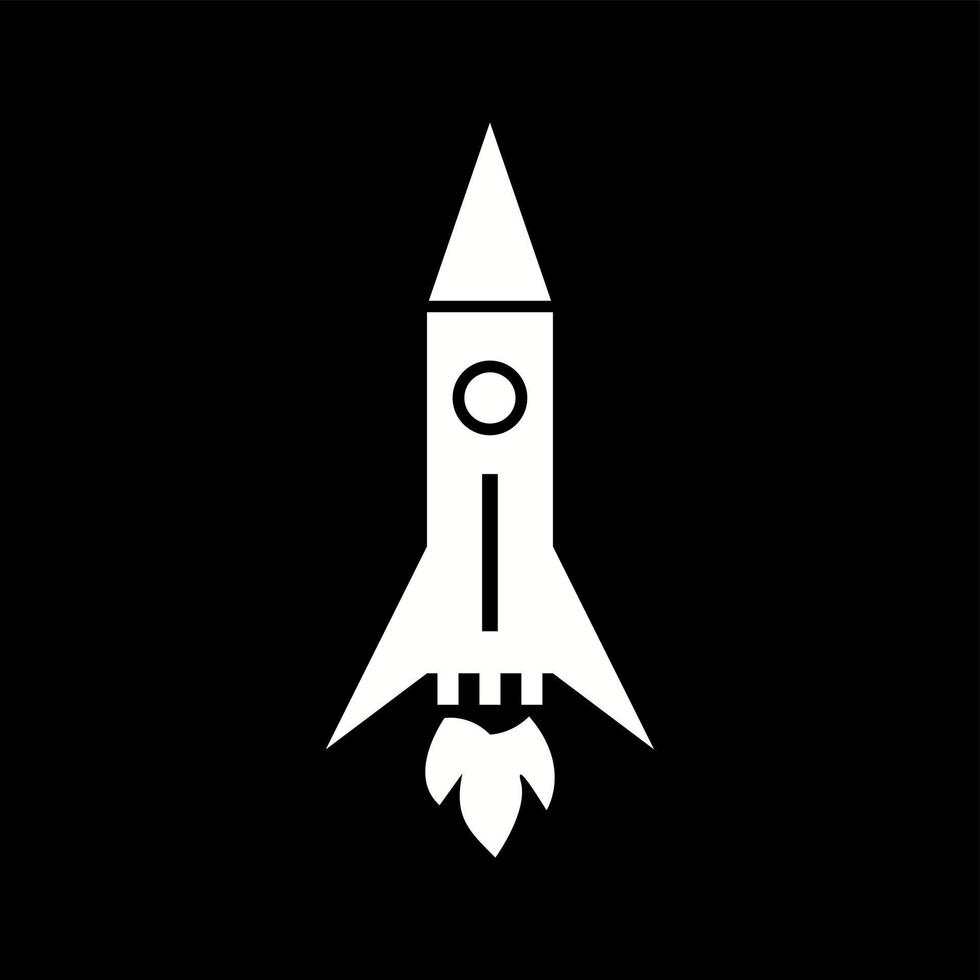Unique Rocket II Vector Glyph Icon