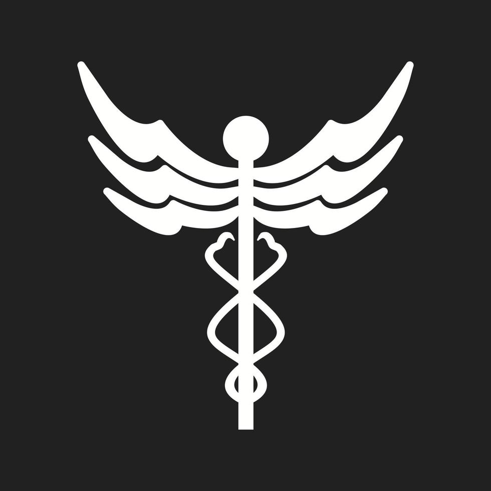 Beautiful Caduceus Vector Glyph icon