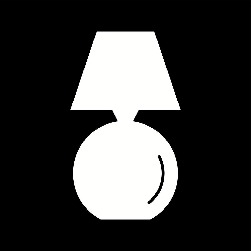 Unique Table Lamp Glyph Vector Icon