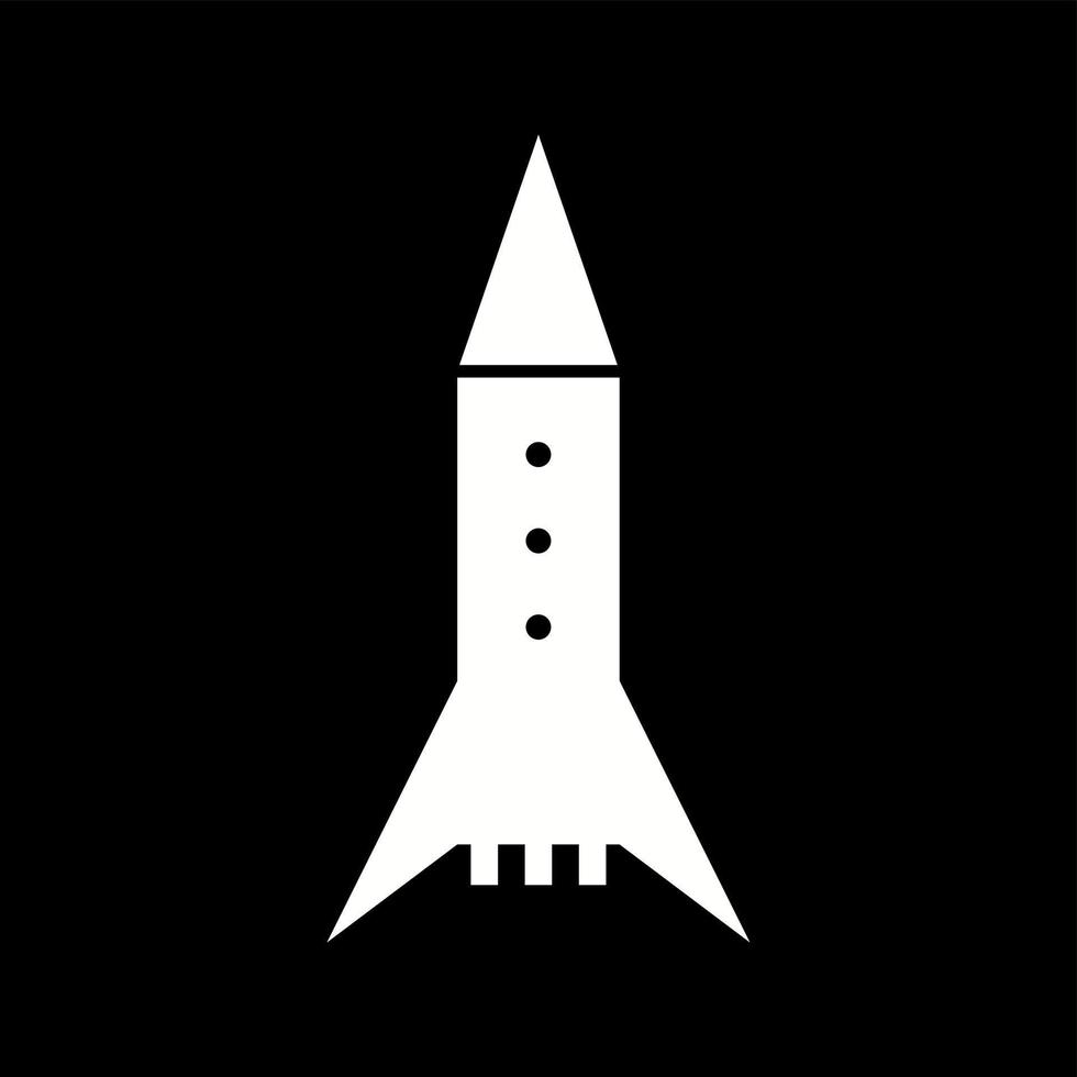 Unique Space Rocket Vector Glyph Icon
