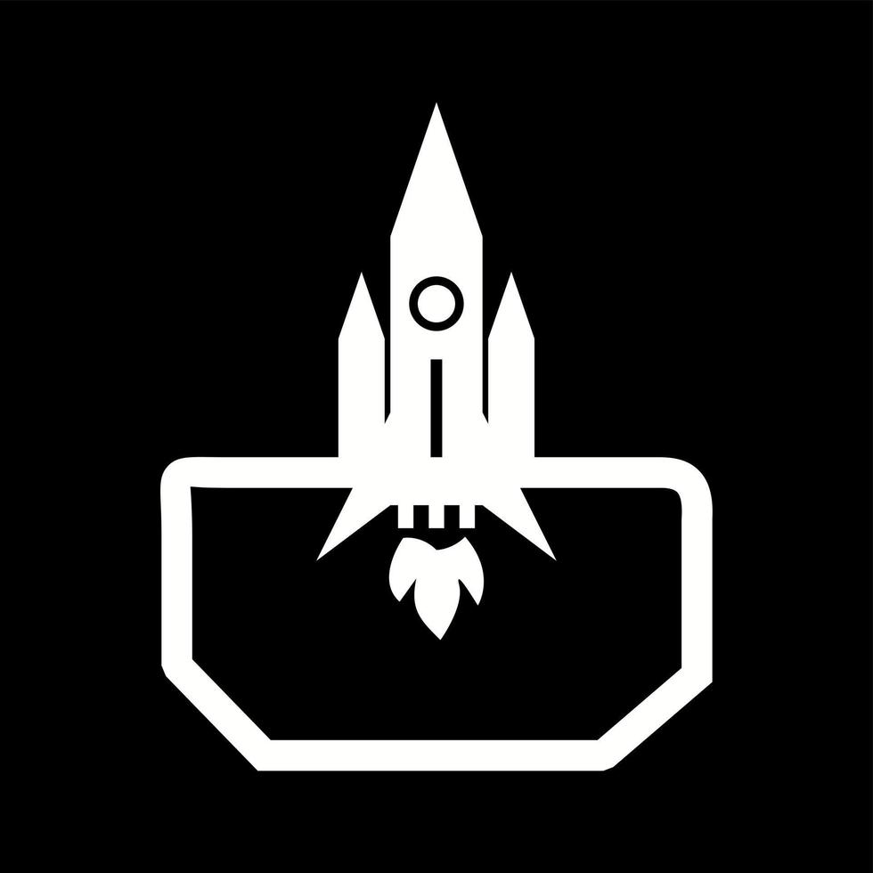 Unique Space Shuttle II Vector Glyph Icon