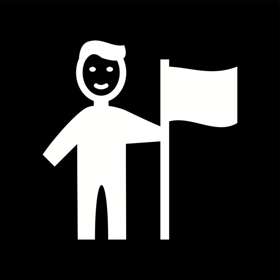 Unique Man With Flag Vector Glyph Icon