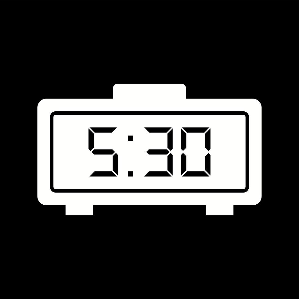 Unique Digital Clock Glyph Vector Icon