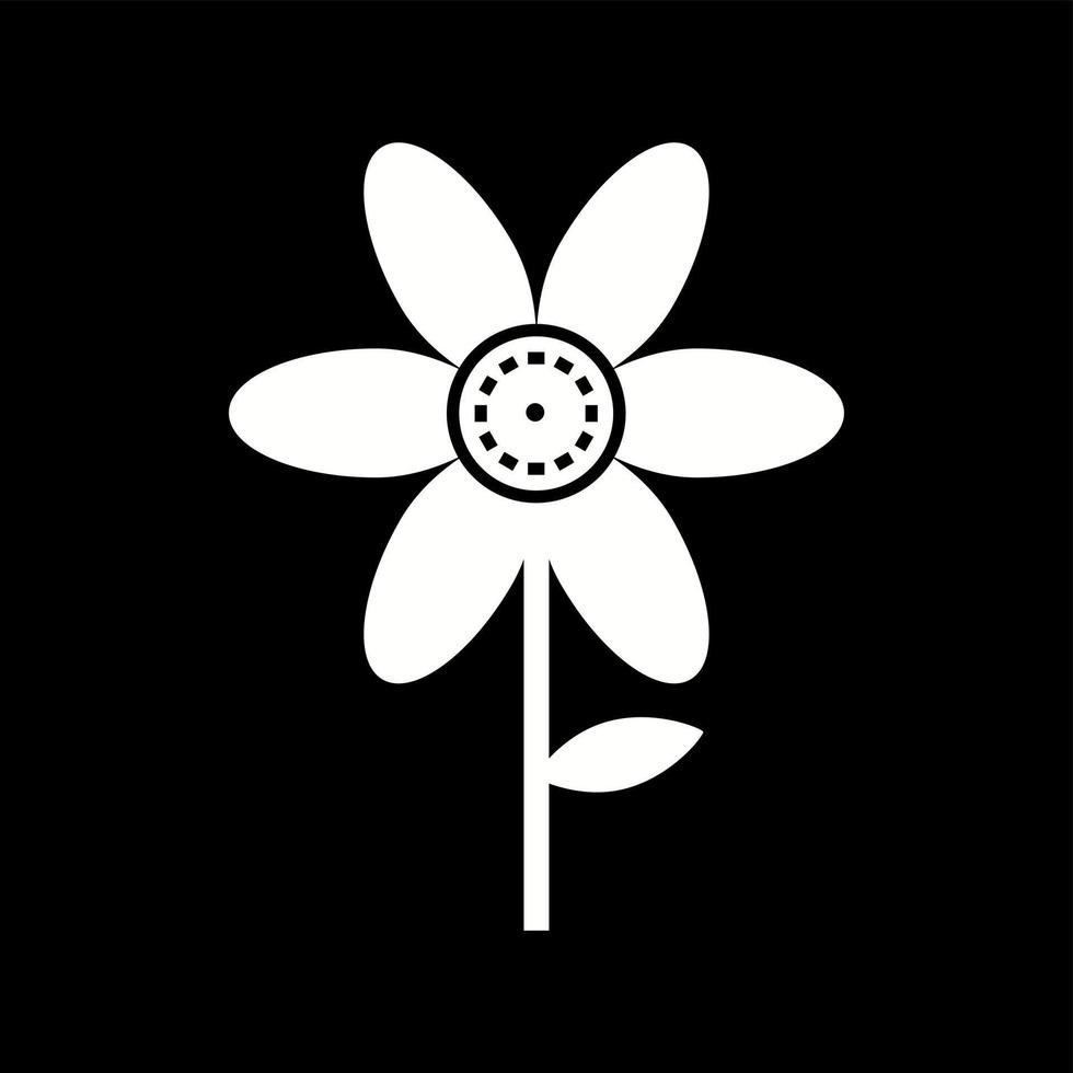 Unique Flower Vector Glyph Icon