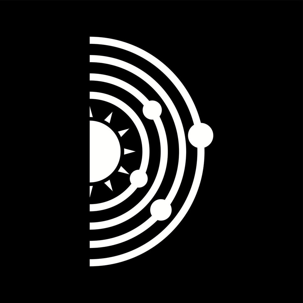 Unique Solar System Vector Glyph Icon