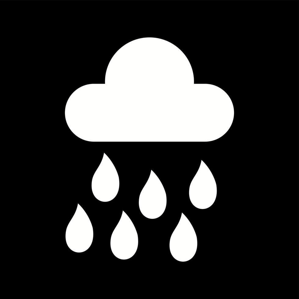 icono de glifo de vector de lluvia único