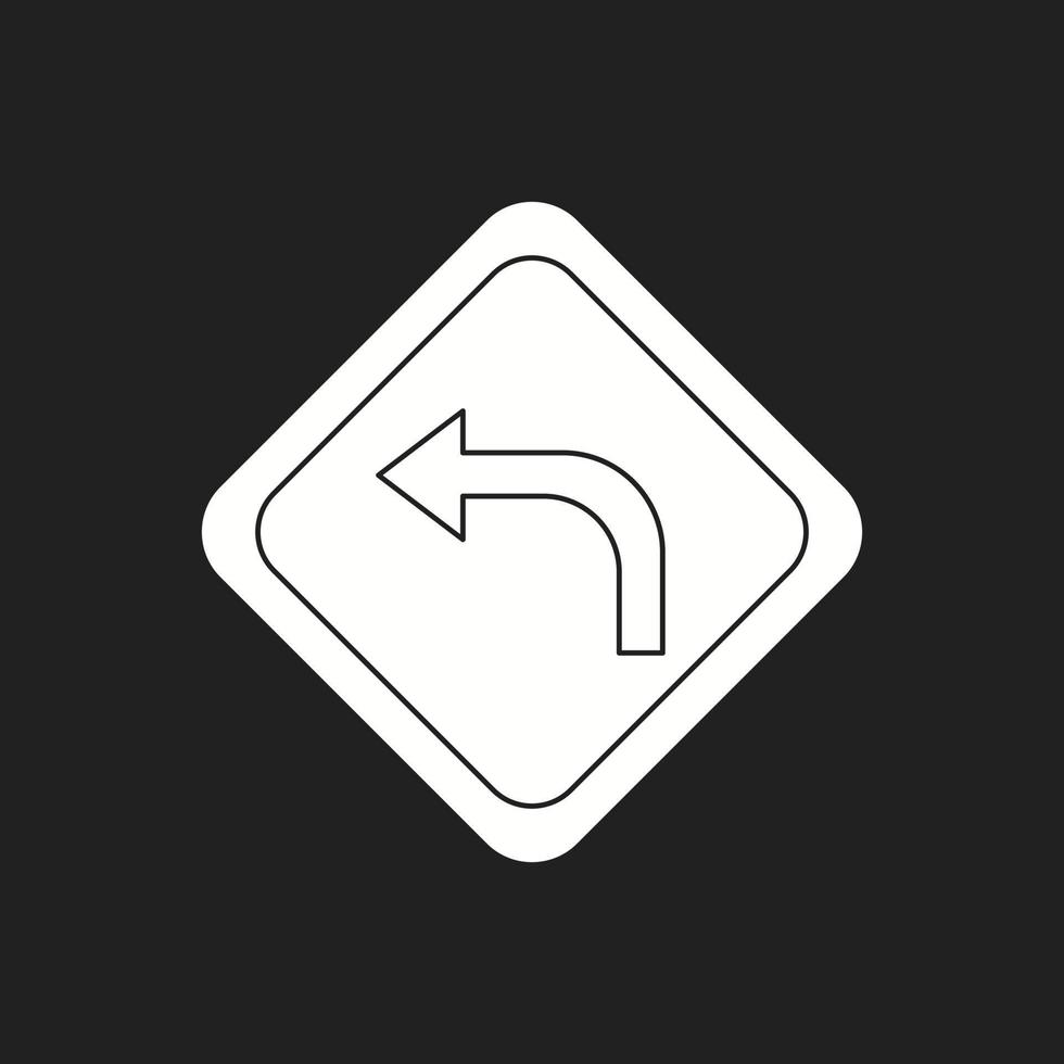 Beautiful Left turn Vector Glyph icon