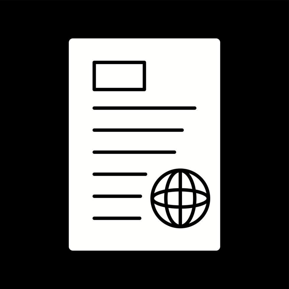 Unique News Report Vector Glyph Icon