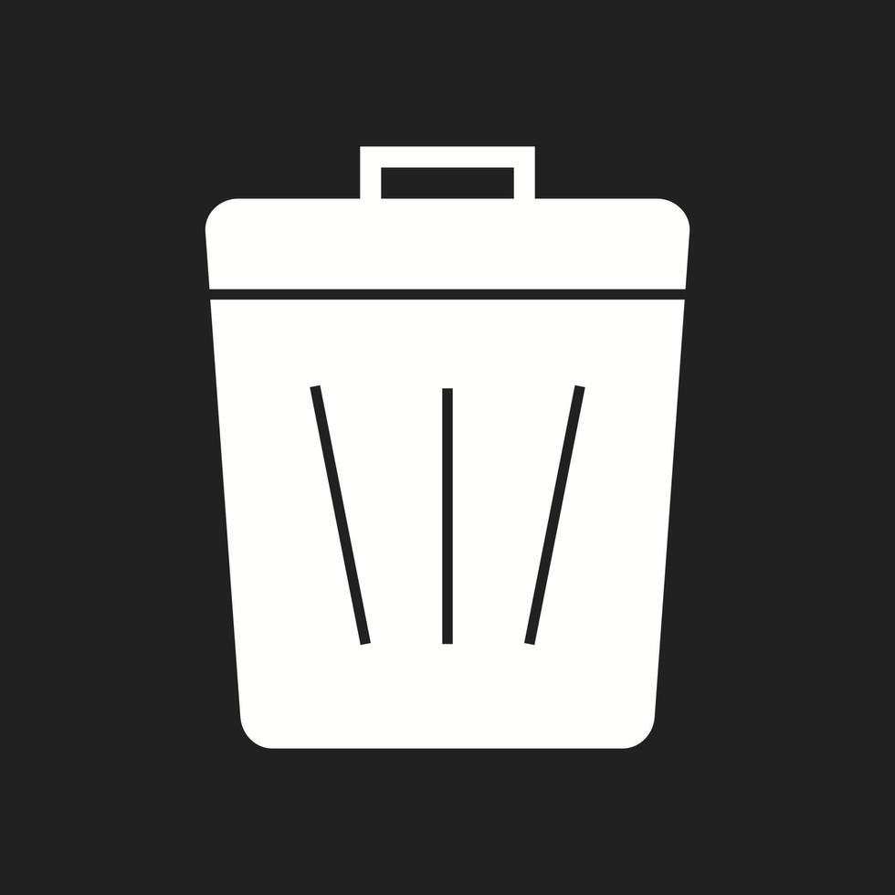 Beautiful Dustbin Vector Glyph icon