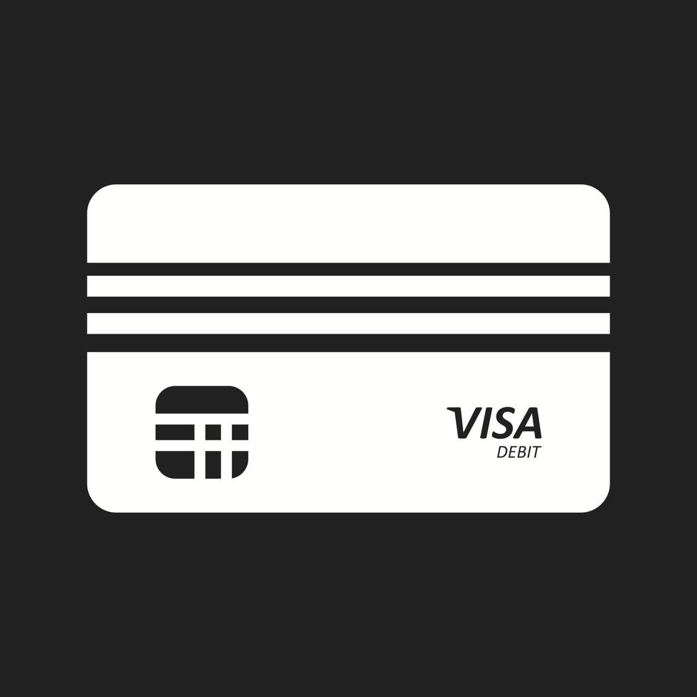 hermoso icono de glifo de vector de visa de débito