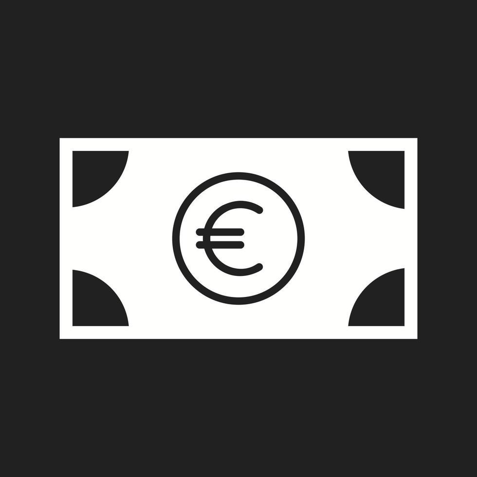 hermoso icono de glifo de vector de euro