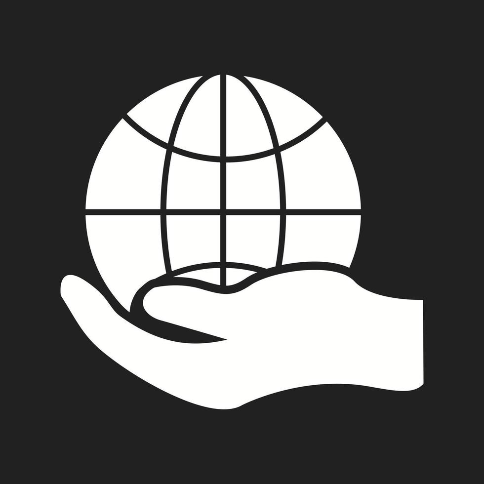 Beautiful Global hand Vector Glyph icon