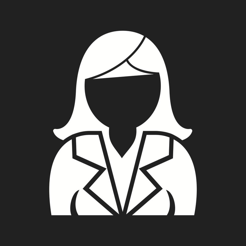 hermoso icono de glifo de vector de mujer de negocios