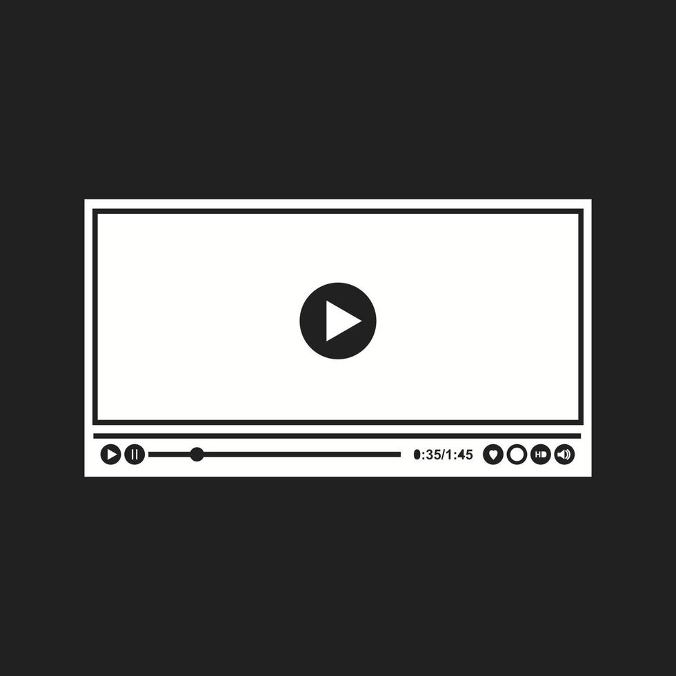 Beautiful Video player Vector Glyph icon