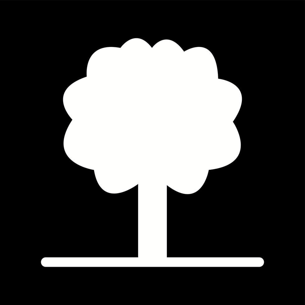 icono de glifo de vector de árbol único